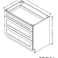3DB36 Shaker 3-Drawer Base Cabinet 36"Wx34-1/2"Hx24"D