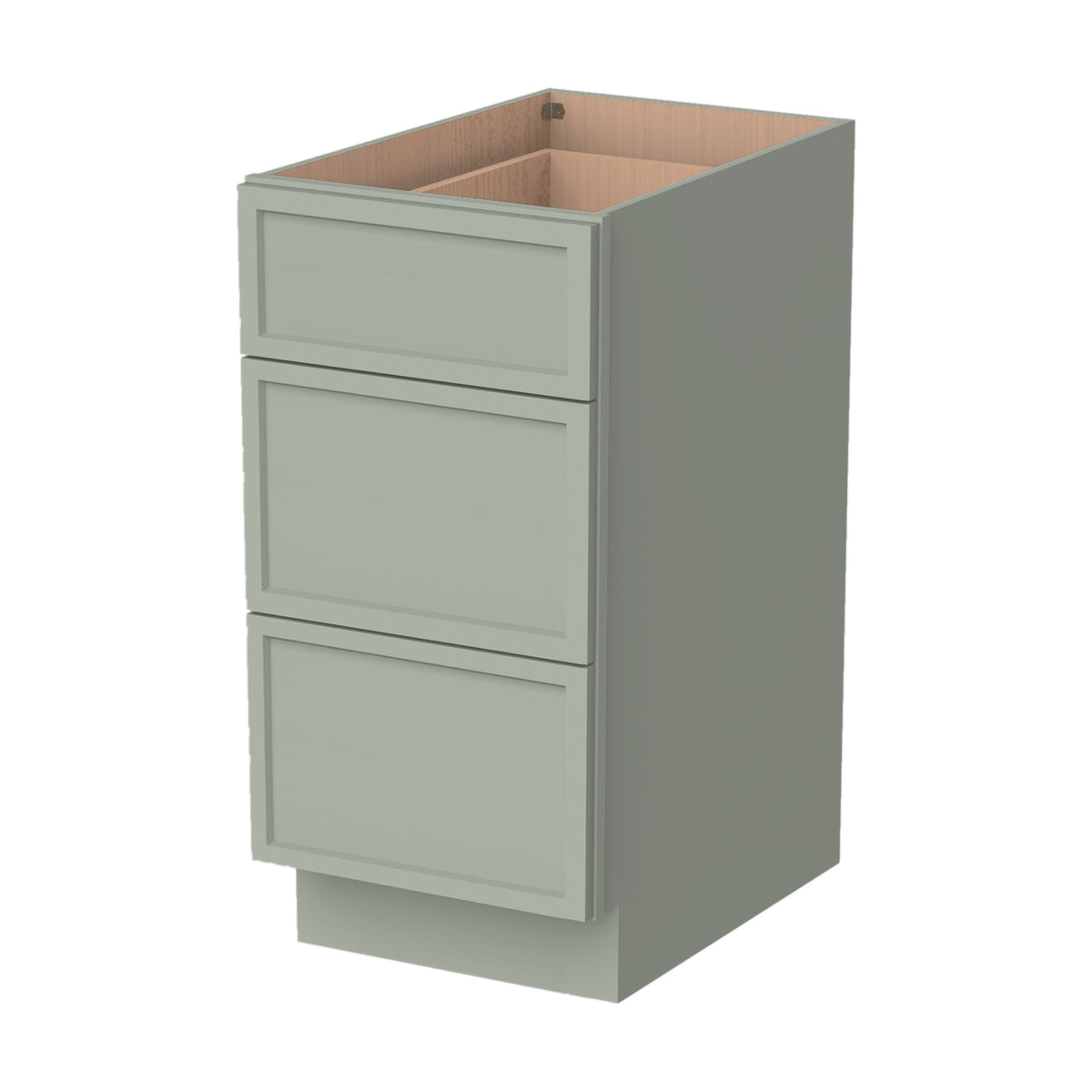 3DB12 Slim Shaker 3-Drawer Base Cabinet 12"Wx34-1/2"Hx24"D