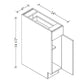 3DB12 European 3-Drawer Base Cabinet 12"Wx34-1/2"Hx24"D