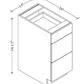 3DB15 European 3-Drawer Base Cabinet 15"Wx34-1/2"Hx24"D