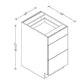 3DB18 European 3-Drawer Base Cabinet 18"Wx34-1/2"Hx24"D