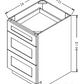 3DB21 Shaker 3-Drawer Base Cabinet 21"Wx34-1/2"Hx24"D
