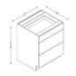 3DB27 European 3-Drawer Base Cabinet 27"Wx34-1/2"Hx24"D
