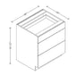 3DB30 European 3-Drawer Base Cabinet 30"Wx34-1/2"Hx24"D