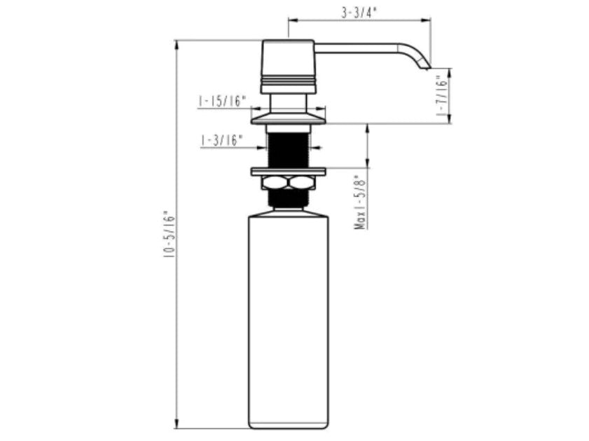 A-SD81002 Kitchen Sink Soap Dispenser Brushed Nickel