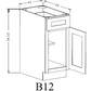 B12 Shaker Base Cabinet 12"Wx34-1/2"Hx24"D
