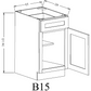B15 Shaker Base Cabinet 15"Wx34-1/2"Hx24"D