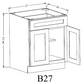 B27 Shaker Style Base Cabinet 27"Wx34-1/2"Hx24"D