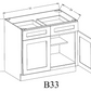 B33 Shaker Base Cabinet 33"Wx34-1/2"Hx24"D