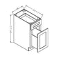 BWBK18 Base Waste Basket Cabinet 18"Wx34-1/2"Hx24"D