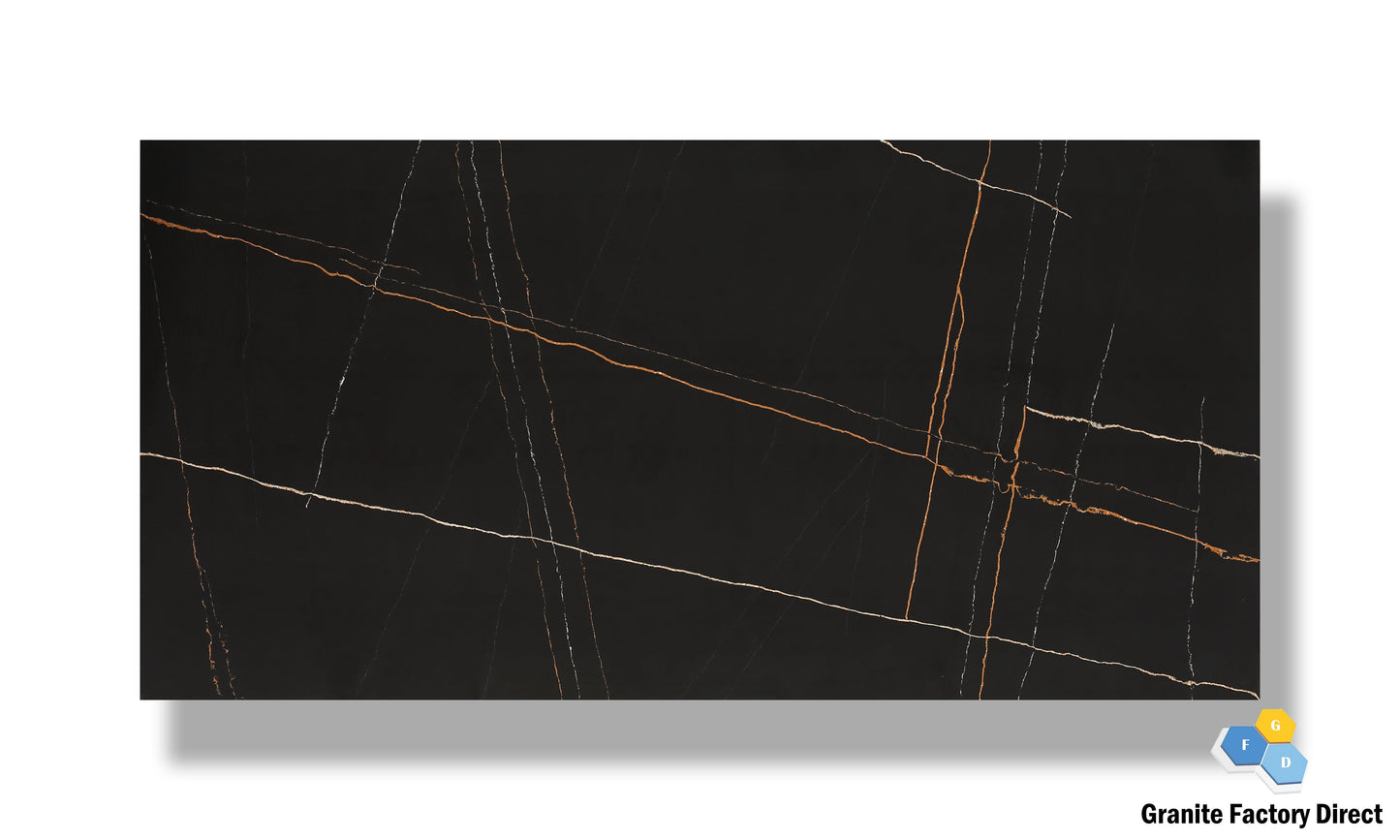 Calacatta Black Quartz GFD118 Countertop Prefab and Slab for sale