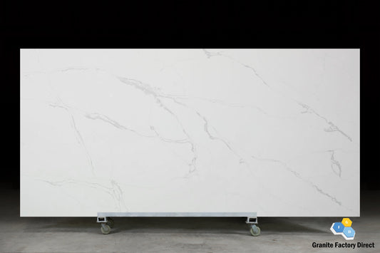 Calacatta Classic Quartz GFD504 Countertop Prefab and Slab for sale