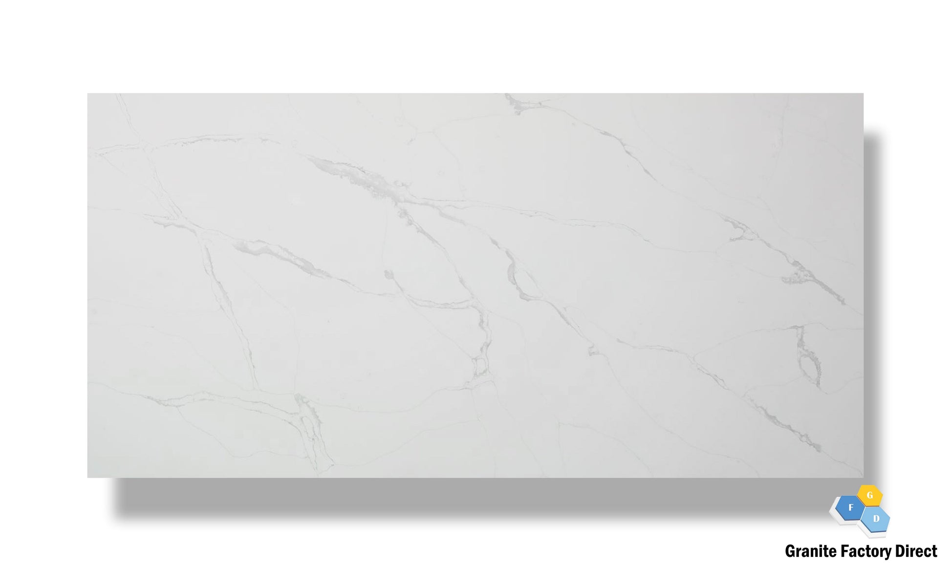 Calacatta Classic Quartz GFD504 Countertop Prefab and Slab for sale