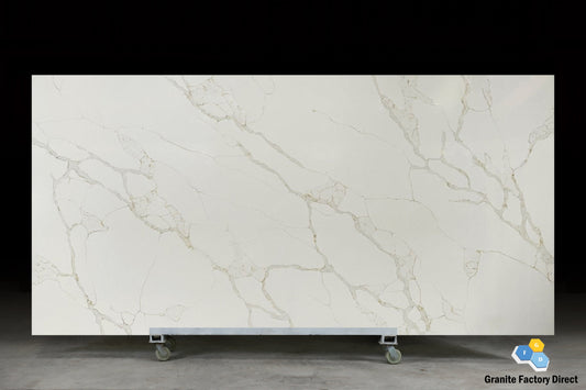 Calacatta Imperial Quartz GFD092 Countertop Prefab and Slab for sale