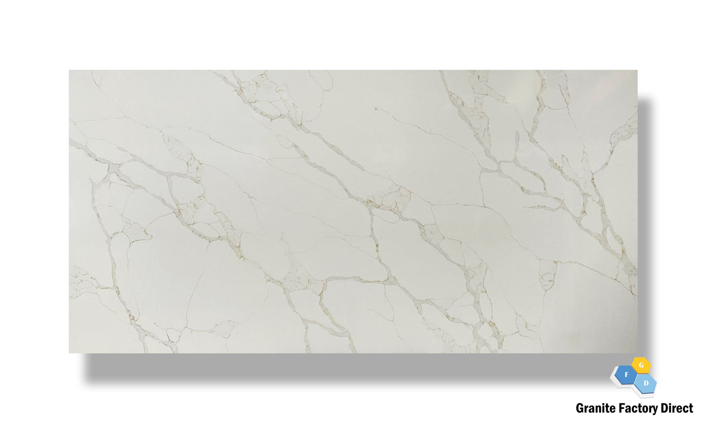 Calacatta Imperial Quartz GFD092 Countertop Prefab and Slab for sale
