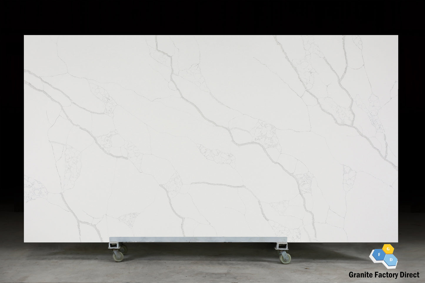 Calacatta Rio Quartz GFD116 Countertop Prefab for sale