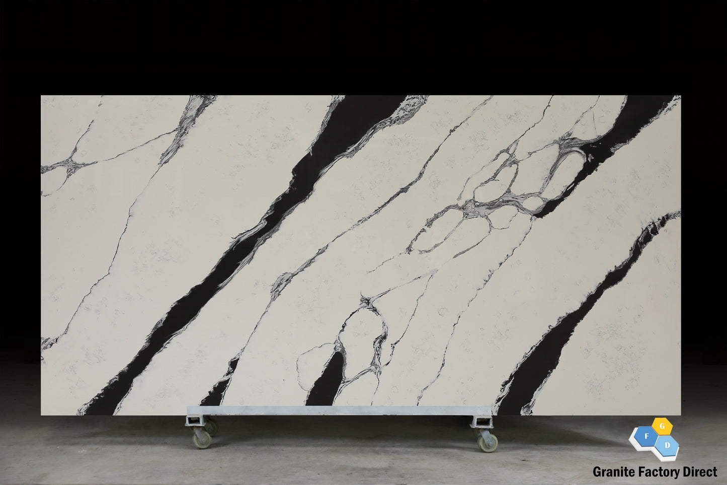Calacatta Unique Quartz GFD073 Countertop Prefab for sale