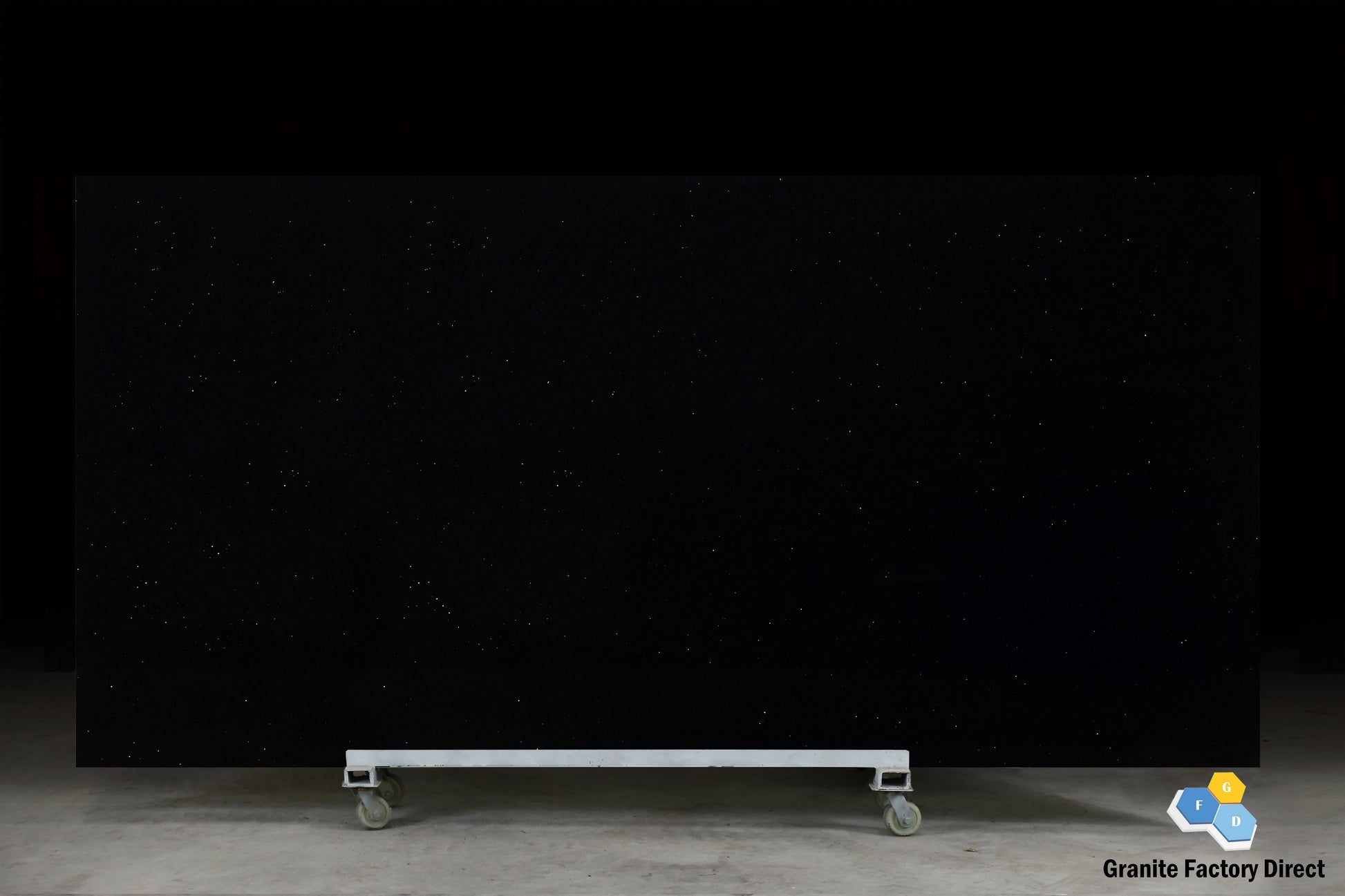 Crystal Black Quartz GFD805 Countertop Prefab and Slab for sale
