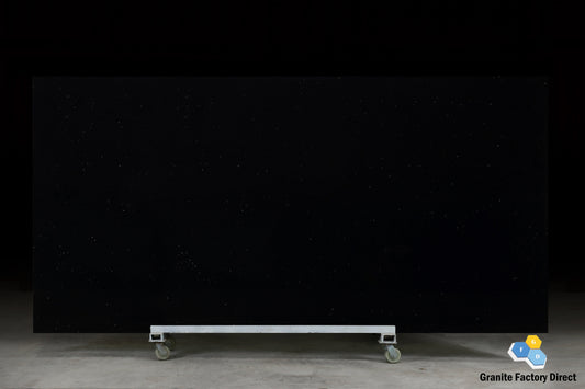 Crystal Black Quartz GFD805 Countertop Prefab and Slab for sale