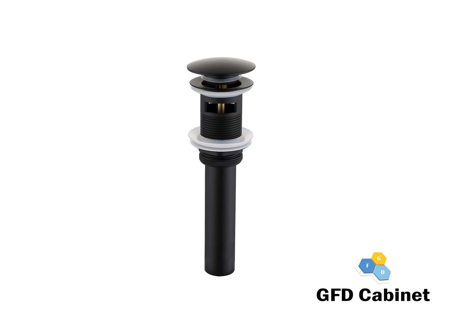 A-D-P06 Push-Button Pop-Up Bathtub Sink Drain Gold/Black/Brushed Nickel