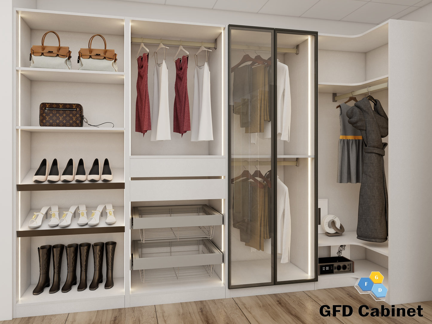 EW-C3684 Elegant White Base Closet 36"W x 15 5/8"D x 84"H