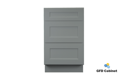 Products 3DB12 Shaker 3-Drawer Base Cabinet 12"Wx34-1/2"Hx24"D