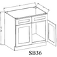 SB36 Shaker Style Sink Base Cabinet 36"Wx34-1/2"Hx24"D