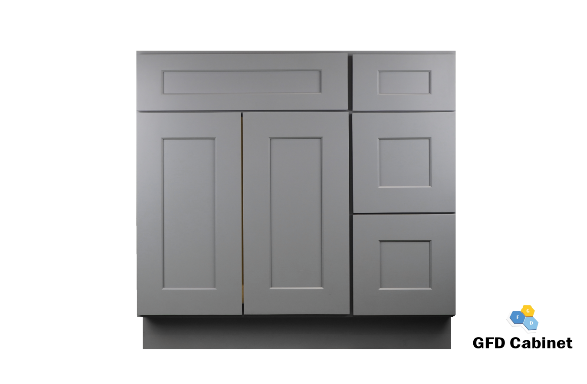 VDB4221R Shaker Style Vanity Sink 3-Drawers Cabinet Right Side Drawer 42"Wx34-1/2"Hx21"D