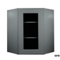 WDC2430GD Shaker Style Wall Diagonal Corner Cabinet With Glass Door 24"Wx30"Hx12"D