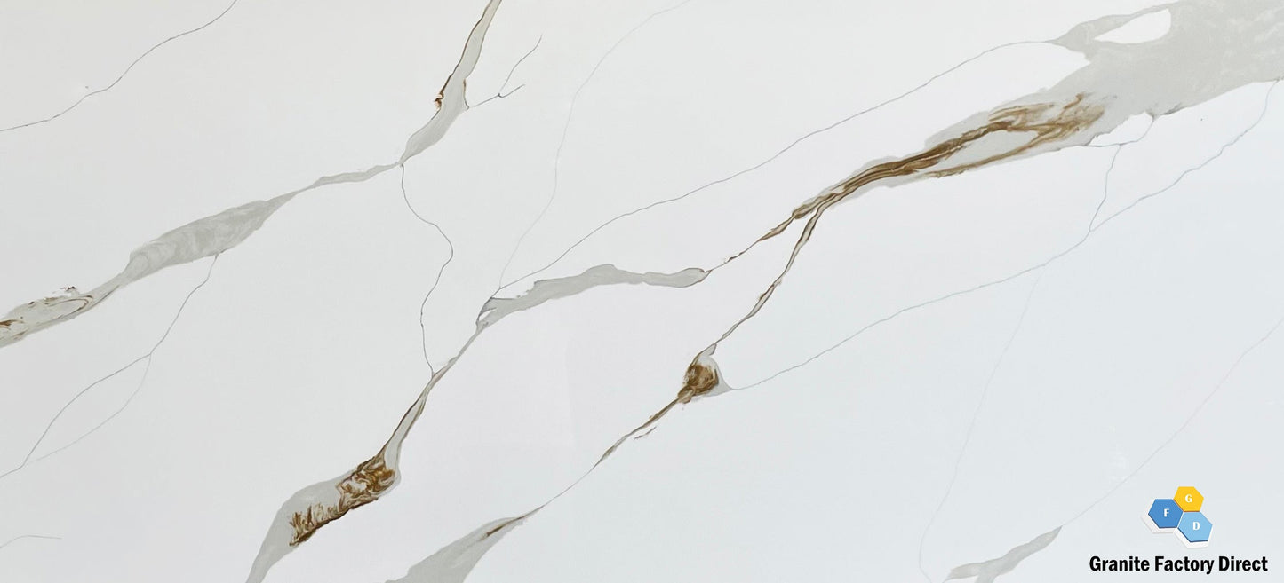 Gold Type 2 Quartz GFD302 Countertop Prefab and Slab for sale