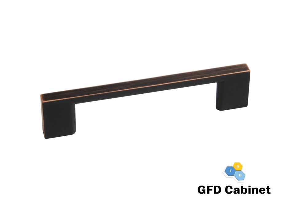H-1165-128 5-1/16 in. (128 mm) Center-to-Center Cabinet Thin Square Pull Handle Brushed Oil Rubbed Bronze