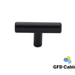 H-6000A-K-51 Cabinet T-bar Pull Knob Matt Black Hollow