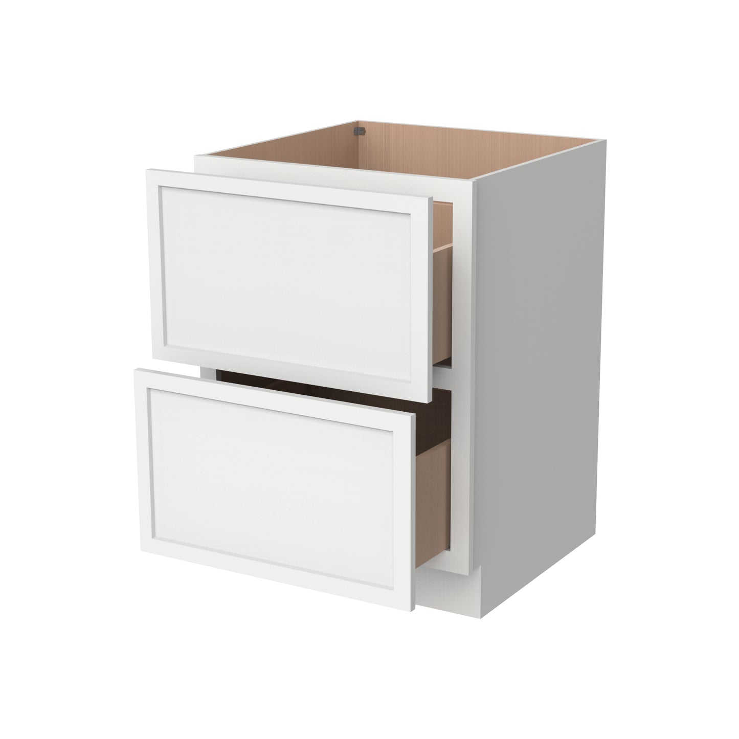 2DB24 Slim Shaker 2-Drawer Base Cabinet 24"Wx34-1/2"Hx24"D