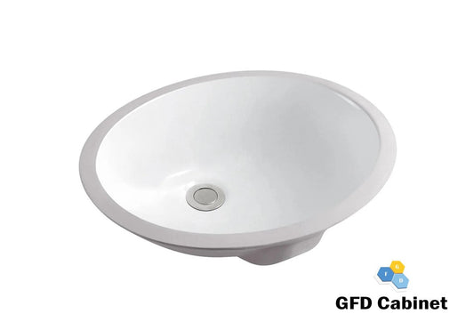 L19 18 Gauge (18G) White Ceramic Undermount Basin