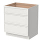 3DB24 Slim Shaker 3-Drawer Base Cabinet 24"Wx34-1/2"Hx24"D