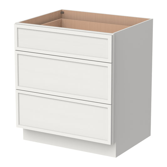3DB24 Slim Shaker 3-Drawer Base Cabinet 24"Wx34-1/2"Hx24"D
