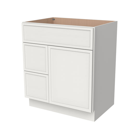 VDB3021L Vanity Sink 3-Drawers Left Side Drawer 30"Wx34-1/2"Hx21"D
