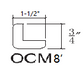 OCM8 Shaker Style Cabinet Outside Corner Molding 96 Inch