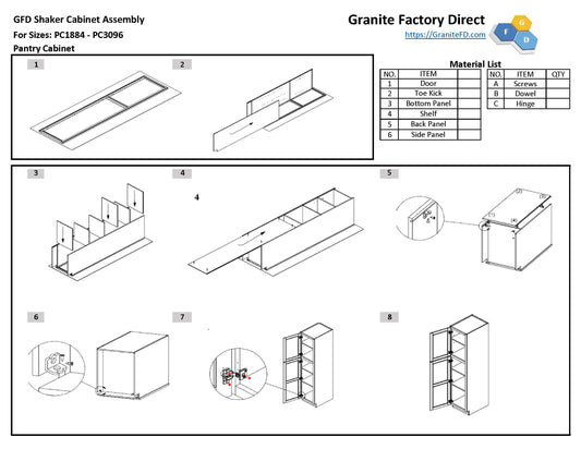 PC3696 Wall Pantry 36"Wx96"Hx24"D