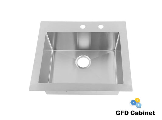 RD2522-9 18 Gauge (18G) Round Corners Topmount Stainless Steel Single bowl Sink