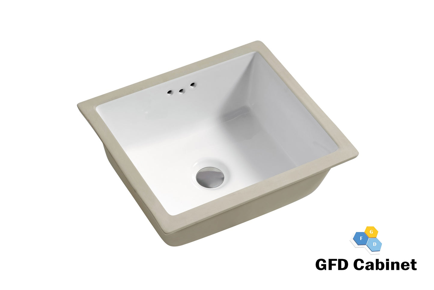 SF-1614 Rectangular Ceramic Undermount Bathroom Sink with Overflow