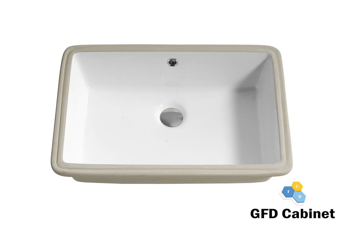 SF2014 Rectangular Ceramic Undermount Bathroom Sink with Overflow