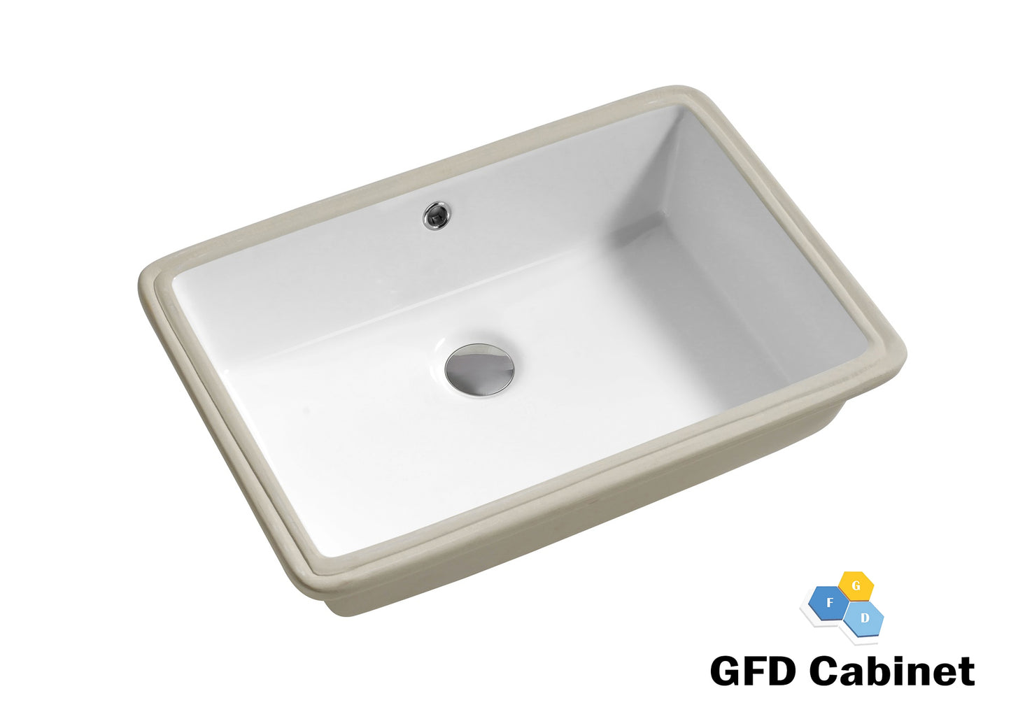 SF2014 Rectangular Ceramic Undermount Bathroom Sink with Overflow