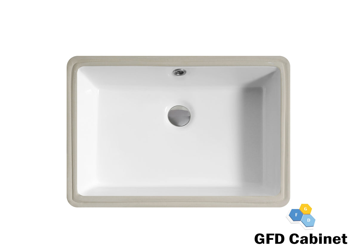 SF2014 Rectangular Ceramic Undermount Bathroom Sink with Overflow