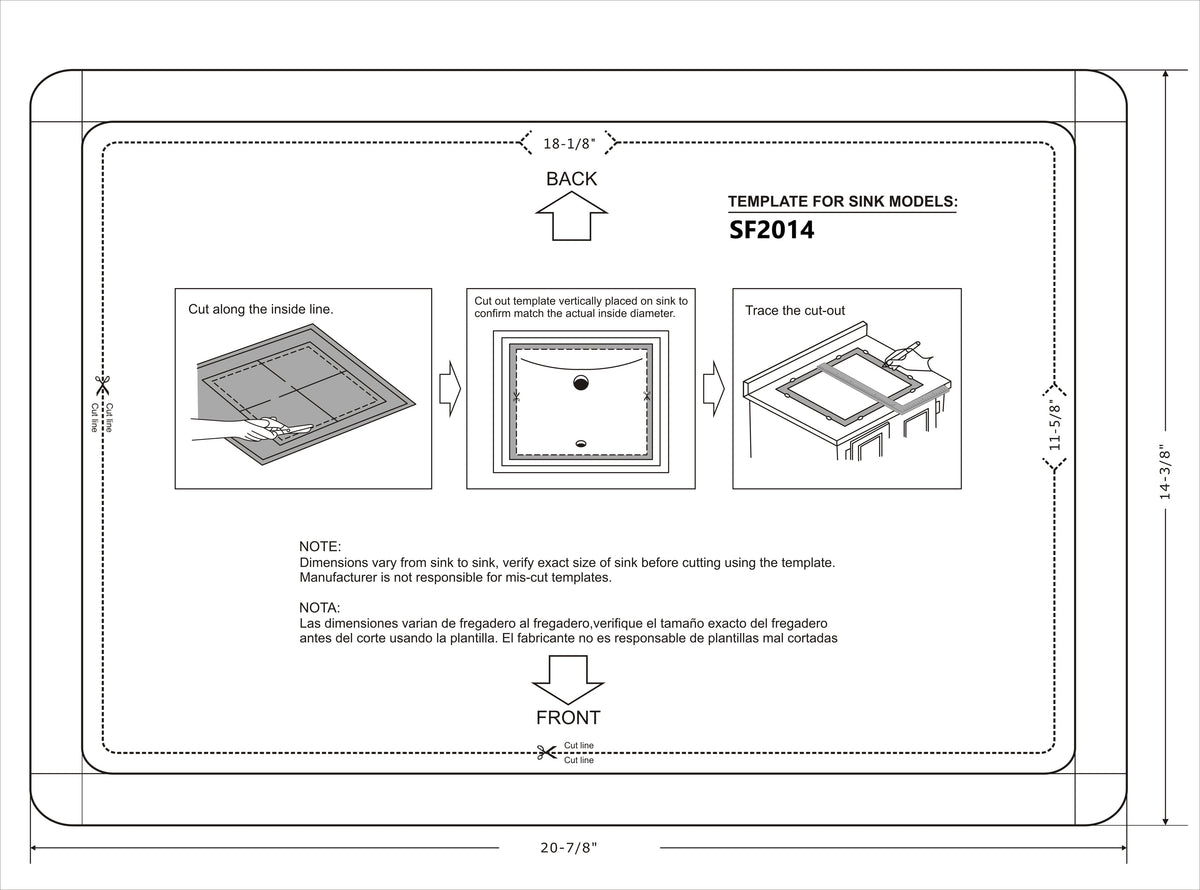 SF2014 Rectangular Ceramic Undermount Bathroom Sink with Overflow