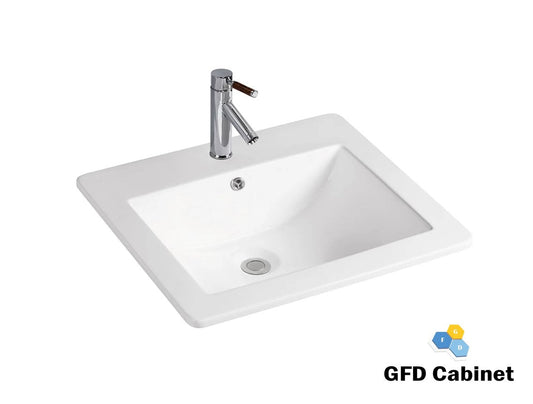 SK-DU1645-WH 18 Gauge (18G) Ceramic Over Mount Basin