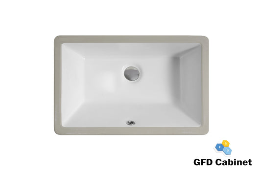 SK2113 Rectangular Ceramic Undermount Bathroom Sink with Overflow