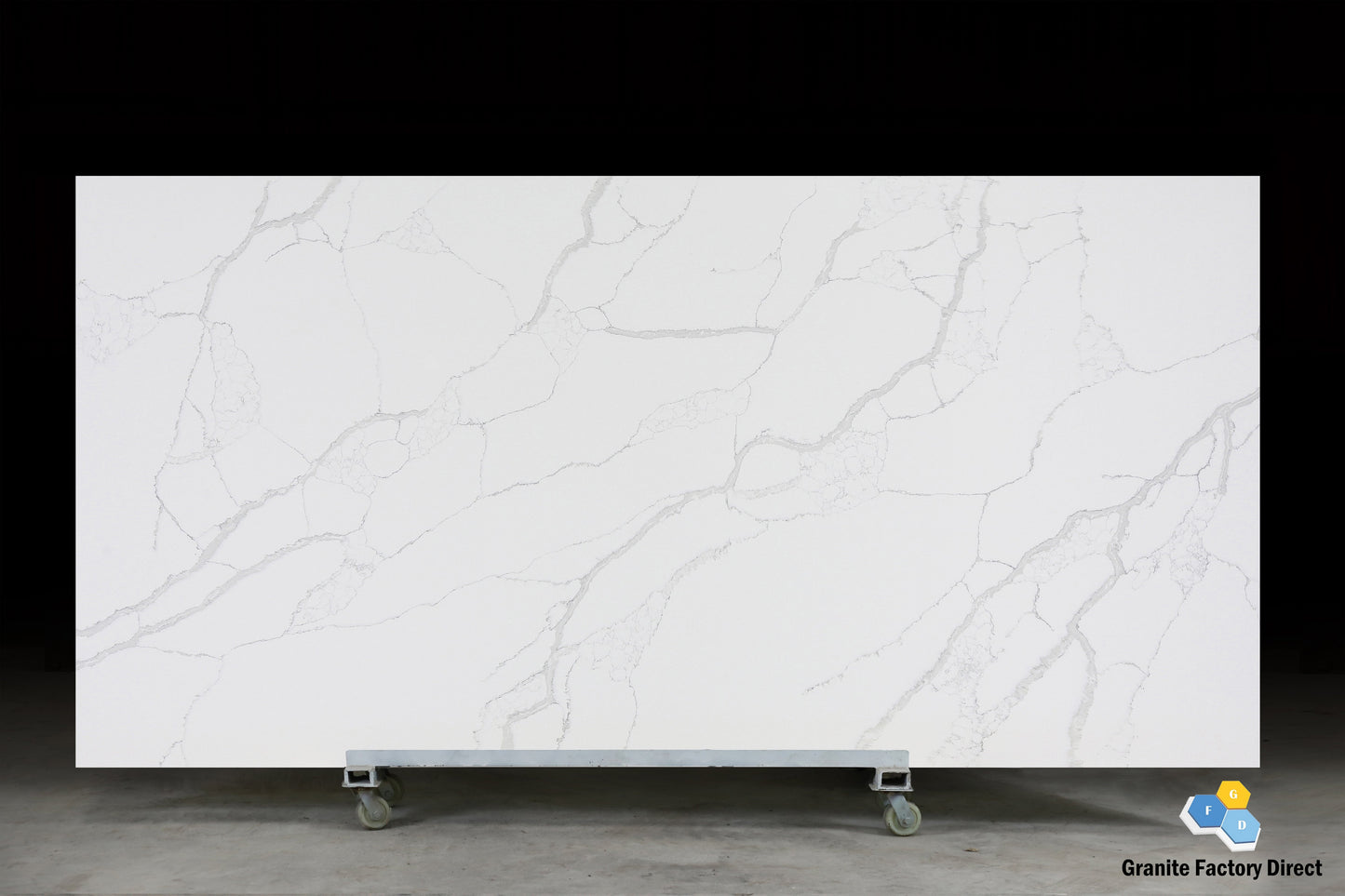 Statuario White Quartz GFD111 Countertop Prefab and Slab for sale