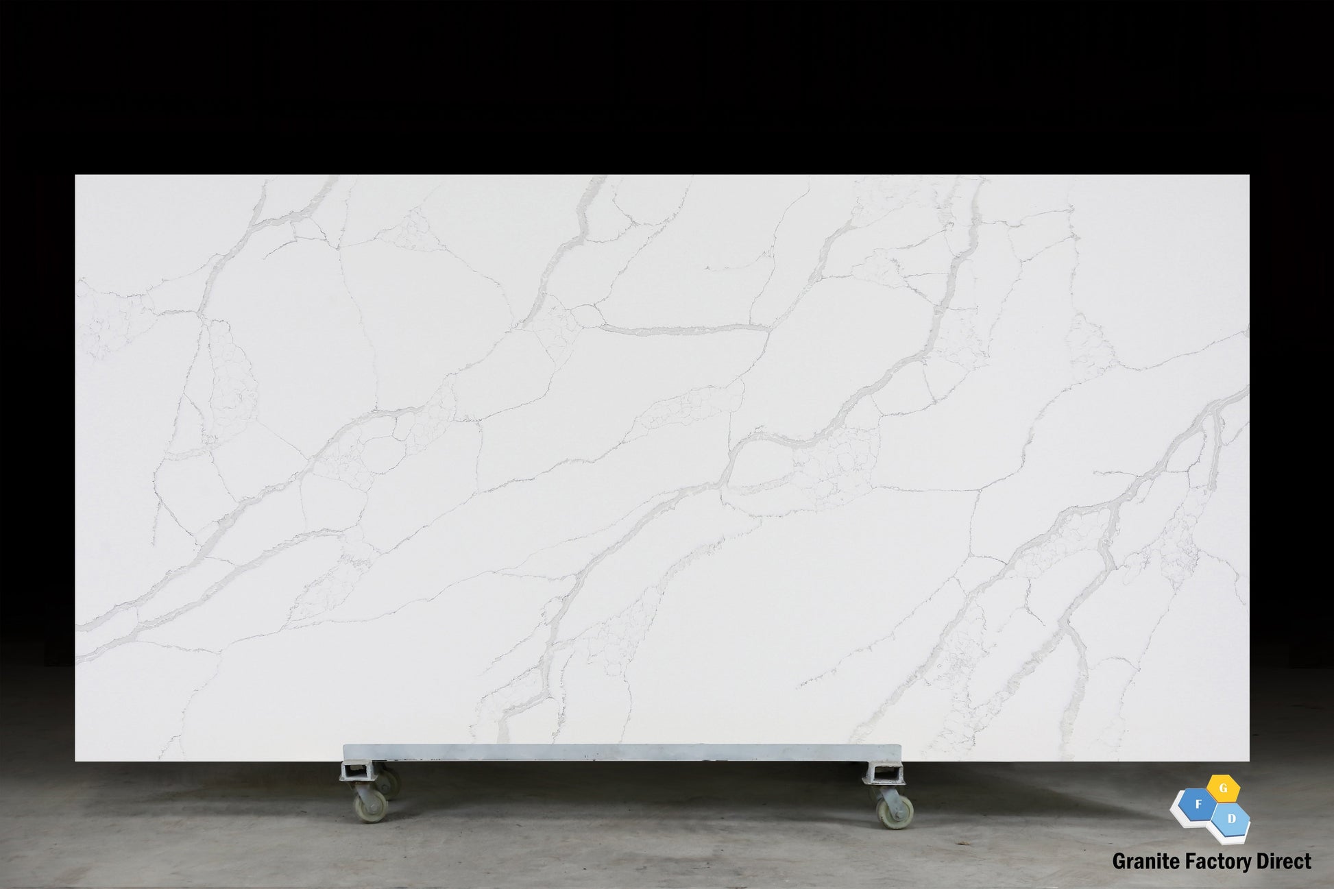 Statuario White Quartz GFD111 Countertop Prefab and Slab for sale