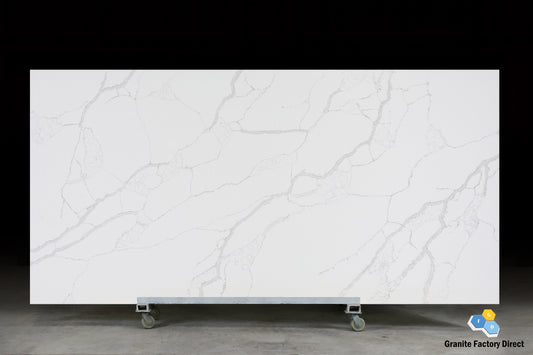 Statuario White Quartz GFD111 Countertop Prefab and Slab for sale
